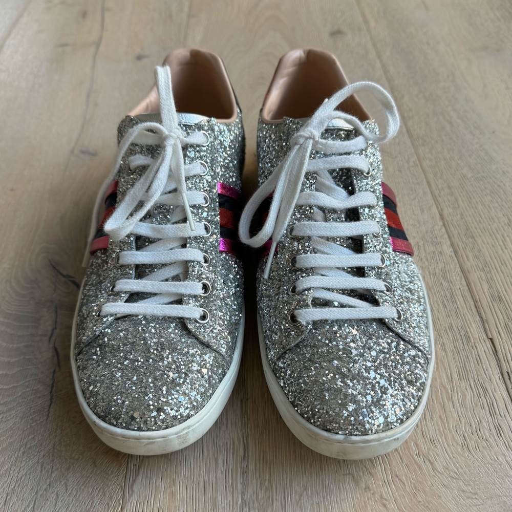 Gucci Ace Silver Glitter Sneakers ✨ EU 38.5 - Picture 6 of 7